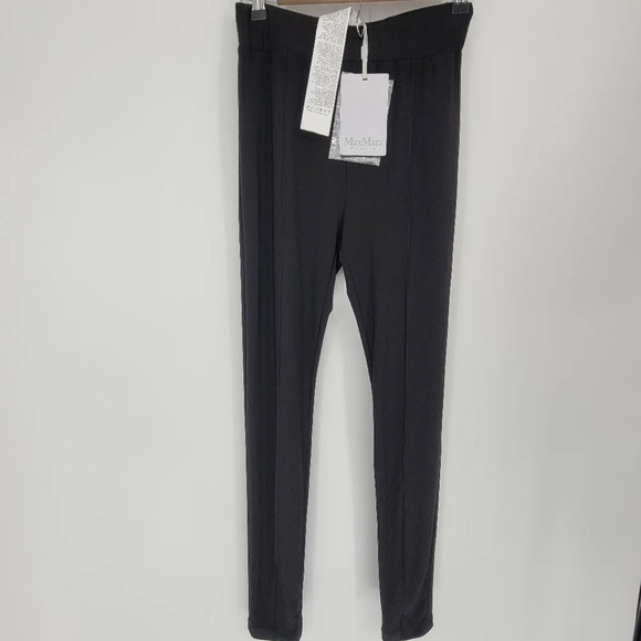 MAX MARA LEISURE Bahamas black skinny Jersey trousers Leggings small - Picture 1 of 6